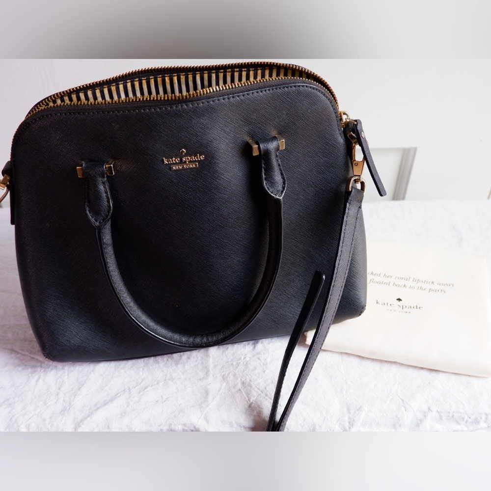 kate spade Cameron Street Maise black leather crossbody bag with dustbag